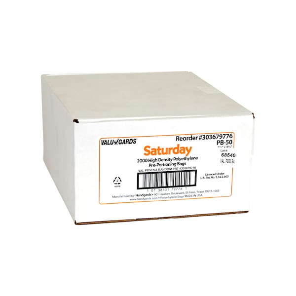 Valugards Bag High Density Preportion Bag Printed Saturday Orange, PK2000 303679776 - main